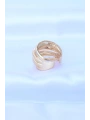 Pirinç Gold Renk Ayarlanabilir Tırtıklı Bombe Yüzük