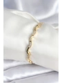 Pirinç Gold Renk Dalgalı Model Kadın Bileklik