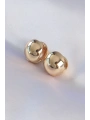 Pirinç Gold Renk İçi Boş Minimal Topçuk Küpe