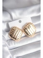Pirinç Gold Renk İşleme Detay Kadın Küpe