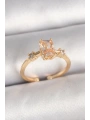 Pirinç Gold Renk Kare Zirkon Taş Model Kadın Yüzük