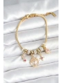 Pirinç Gold Renk Yaşam Ağacı Charmlı Kadın Bileklik