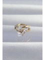 Pirinç Gold Renk Zirkon Taşlı Damla Earcuff Küpe