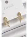 Pirinç Gold Renk Zirkon Taşlı Yılan Model Kadın Küpe