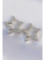 Pirinç Gümüş Renk Yıldız Küpe