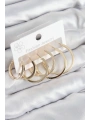 Pirinç Halka Model Gold Renk Kadın Set Küpe