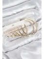 Pirinç Halka Model Gold Renk Kadın Set Küpe