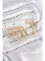Pirinç Halka Model Gold Renk Kadın Set Küpe