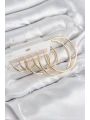 Pirinç Halka Model Gold Renk Kadın Set Küpe
