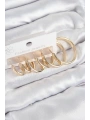 Pirinç Halka Model Gold Renk Kadın Set Küpe