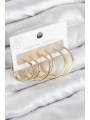 Pirinç Halka Model Gold Renk Kadın Set Küpe