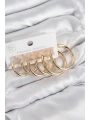 Pirinç Halka Model Gold Renk Kadın Set Küpe