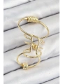 Pirinç Halkalı Model Gold Renk Kıkırdak Küpe