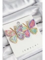 Pirinç Rainbow Kelebek Model Gold Renk Kadın Hasır Küpe