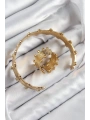 Pirinç Topcuk Model Gold Renk Bileklik Yüzük Set