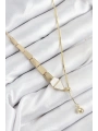 Pirinç Yılan Model Gold Renk Asansörlü Kadın Kolye