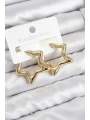 Pirinç Yıldız Model Gold Renk Kadın Küpe