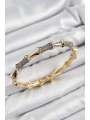 Pirinç Zirkon Taşlı Kemik Model Gold Renk Vip Kadın Bileklik
