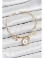 Pirinç Zirkon Taşlı Pusula Model Gold Renk Charm Bileklik