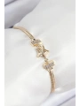 Pirinç Zirkon Taşlı Yıldız Model Gold Renk Kadın Bileklik