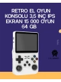 Retro El Konsolu 64 GB – 15.000 Oyun, Geniş Platform Desteği, 3.5” IPS Ekran