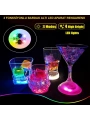 Renkli LED Işıklı Bardak Altlığı - Dekoratif (12 Adet, Pilli) (5047)