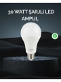 Şarjlı LED Ampul 30 Watt Soğuk Beyaz