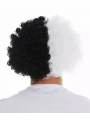 Siyah Beyaz Kıvırcık Afro Bonus Peruk Taraftar Bonus Saç (5047)
