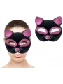 Siyah Renk Pembe Simli Süet Kaplama Kedi Maskesi 18x14 cm (5047)