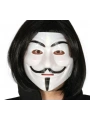 Siyah Renk Takma Kısa Saç ve V For Vendetta Maskesi Anonymous Maskesi (5047)