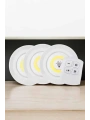 Spot Lamba Led Işık 3lü Uzaktan Kumandalı Pilli Yapışkanlı Kablosuz