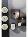 Spot Lamba Led Işık 3lü Uzaktan Kumandalı Pilli Yapışkanlı Kablosuz