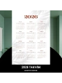 Takvim 2026 Premium A3 300 Gr Dijital Baskı Beyaz Bordo