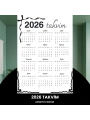 Takvim 2026 Premium A3 300 Gr Dijital Baskı Siyah Kurdele