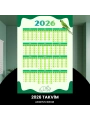 Takvim 2026 Premium A3 300 Gr Dijital Baskı Yeşil-beyaz