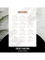 Takvim 2026 Premium A4 300 Gr Dijital Baskı Beyaz Bordo