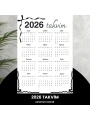 Takvim 2026 Premium A4 300 Gr Dijital Baskı Siyah Kurdele