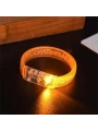 Turuncu Led Işıklı Baskı Yapılabilen Pilli Bileklik Bilezik 1,5 cm Genişlik (5047)