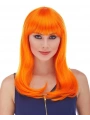 Turuncu Renk Uzun Düz Parti Peruğu (5047)