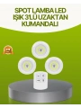 Uzaktan Kumandalı 3 Lü Kablosuz Led Spot Lamba Seti Yapışkanlı Pratik Kullanım