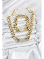 Xuping Gurmet Gold Renk Kolye ve Bileklik Seti