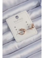 Xuping Rose Renk Zirkon Taşlı Bombeli Topçuk Earcuff Küpe