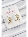 Xuping Zirkon Taşlı Kalp Model Gold Renk Kadın Küpe