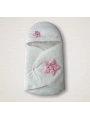 Yenidoğan Çift Yıldız Detaylı Şapkalı Duvaklı Kız Bebek Klasik Kundak Bebek Battaniyesi