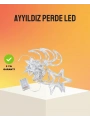 Yıldız ve Ay Figürlü Prizli Perde LED Işık Romantik Ortam Aydınlatması