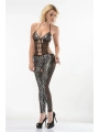 Zebra Desenli Lame Vücut Çorabı-490
