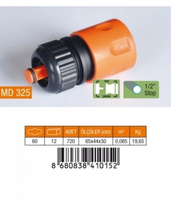 1/2 HORTUM BAĞLANTI ADAPTÖRÜ STOPLU (5047)