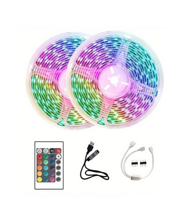 10M Şerit Led İç Mekan Renkli Rgb Şerit Led Kumandalı