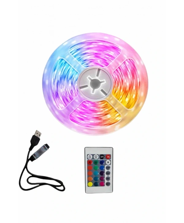 10M Şerit Led İç Mekan Renkli Rgb Şerit Led Kumandalı