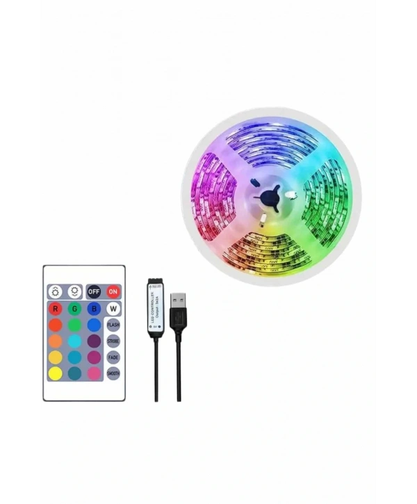 10M Şerit Led İç Mekan Renkli Rgb Şerit Led Kumandalı